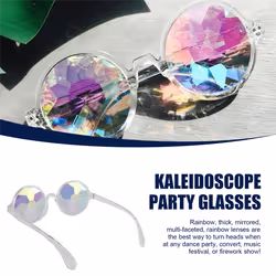 Kaleidoscope Rave Party Sunglasses Diffracted Lens-Transparent