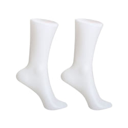 2PCS Female Foot Sock Sox Display Mold Short Stocking Mannequin White