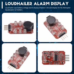 Loud hailer Lipo battery voltage alarm display Checker 2-3S LED display for RC Helicopter Quadcopter car battery