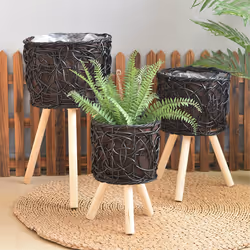 Balcony Floor-Standing Plant Baskets Indoor Storage Racks,20cm