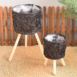 Balcony Floor-Standing Plant Baskets Indoor Storage Racks,20cm