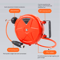 Retractable Air Hose Reel Wall Mounted Automatic Rewind Air Hose Tool