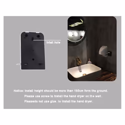 600W Automatic Electric Heater Wind Hand Dryer Machine EU Plug