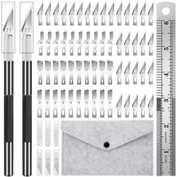 64 Pcs Exacto Knife Precision Craft Exacting Hobby Knife Set