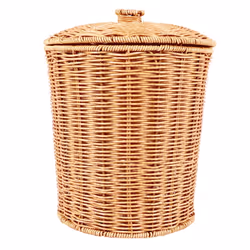 Woven Basket Trash Can Round with Lid Planter Woven Baskets Wicker