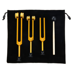 3Pack Tuning Fork Set(128Hz, 256Hz, 512Hz) Tuning Fork Kit (Gold)