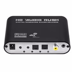 Digital to Analog 5.1 Audio Decoder Amp+Fiber Optic Cable for TV