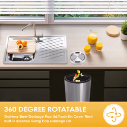 Garbage Flap Lid Flush Built-in Balance Swing for Kitchen Counter D