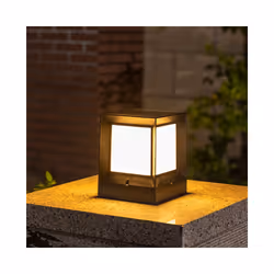 LED Solar Column Headlight Solar Powered Pillar Lamp 10CM
