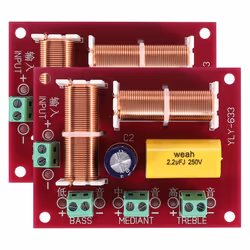 2Pcs 200W Treble + Midrange + Bass Frequency Divider