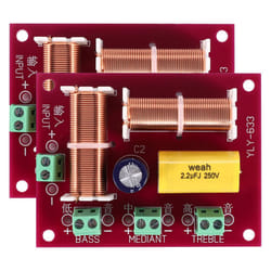 2Pcs 200W Treble + Midrange + Bass Frequency Divider