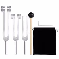 Tuning Fork Set (128/256/512Hz) with Reflex Hammer for Sound Healing
