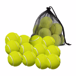 12 Pack Tennis Balls with Storage Bag - for Tennis, and Cricket