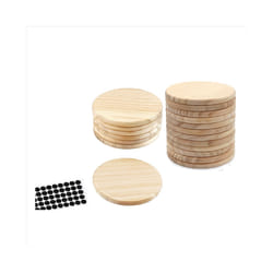 20Pcs Unfinished Wood Coasters, 4 Inch Round Blank Wooden Coasters