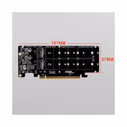 Double-Sided 4-Disk NVME Card PCIeX16 to M.2 M-Key NVMEx4SSD