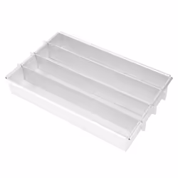 Battenberg Cake Pan, Commercial Weight Anodised Aluminium, Silver A