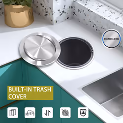 Garbage Flap Lid Flush Built-in Balance Swing for Kitchen Counter C
