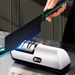Electric Knife Sharpener Automatic Adjustable Kitchen Tool Orange