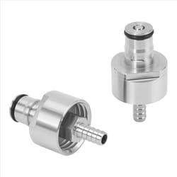 2Pcs Stainless Steel Carbonation Cap 5/16 Inch Barb, Ball Lock Type