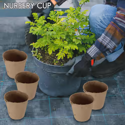 100Pcs Round Degradable Pulp Peat Flower Pot 8x8cm Plant Nursery Cup