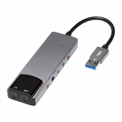 6-In-1 Sound Card 5.1 USB External Sound Card Audio Converter