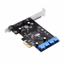 PCI Express USB 3.0 19 Pin Expansion Card PCIE 1X To 2 Ports USB