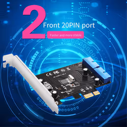 PCI Express USB 3.0 19 Pin Expansion Card PCIE 1X To 2 Ports USB