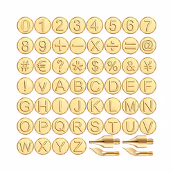 56 Pieces Wood Burning Tip Letter Wood Burning Tip Set