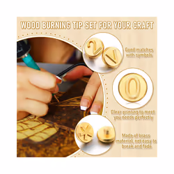 56 Pieces Wood Burning Tip Letter Wood Burning Tip Set