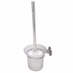 Round Wall Mounted Toilet Brush and Frosted Glass Toilet Brush Holder