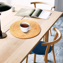 Rattan Woven Placemats,Round Mats,Non Slip Heat Place Mat