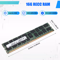 DDR3 16GB 1600Mhz RECC Ram PC3-12800 Memory 240Pin 2RX4 1.35V