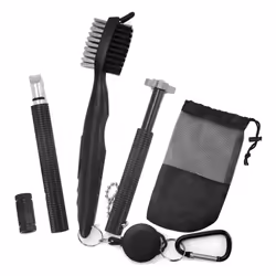 Retractable Golf Brush and 2 Golf Club Groove Sharpener