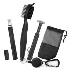 Retractable Golf Brush and 2 Golf Club Groove Sharpener