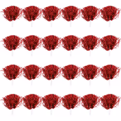 24Pcs Cheerleading Pom Poms for Adults Kids Cheerleaders Red