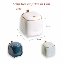 Countertop Trash Can , Waste Can with Press Type Lid, White