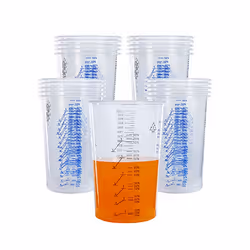 Disposable Flexible Clear Graduated Plastic Mixing Cups Use