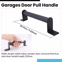 2Pcs Black Carbon Steel Sliding Barn Door Pull Handle