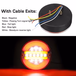 4 Inch Trailer Dynamic Tail Light 24V LED Truck Brake Light LED Round