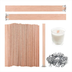 120Pcs Wooden Candle Wicks, 5.1x0.5 inch Natural Smokeless Wood Wicks