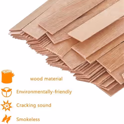 120Pcs Wooden Candle Wicks, 5.1x0.5 inch Natural Smokeless Wood Wicks