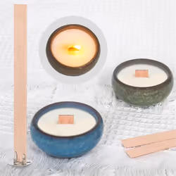 120Pcs Wooden Candle Wicks, 5.1x0.5 inch Natural Smokeless Wood Wicks