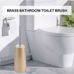 Toilet Brush and Holder - Toilet Bowl Cleaner Brush Set (Gold)