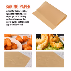 200 Pcs Silicone Oil Paper Baking Sheet,for Baking, Fryer, Cakes, Etc