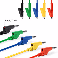 5PCS 4mm Multimeter Banana Plug to Alligator Clips Test Lead