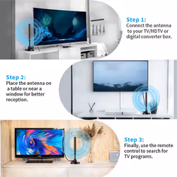 Column HD Digital TV Antenna Indoor and Outdoor Universal Amplifier