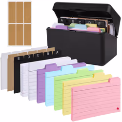 Index Card Holder Set,Index Box with 230 Assorted