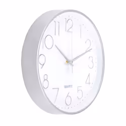 Modern Silent Wall Clock for Home Office Kitchen (25cm, Silver)