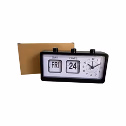 Mechanical Alarm Clock Novelty Flip Clock Desktop Digital Clock,Black