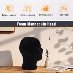 Black Foam Men Model Mannequin Dummy Stand Shop Display Hat